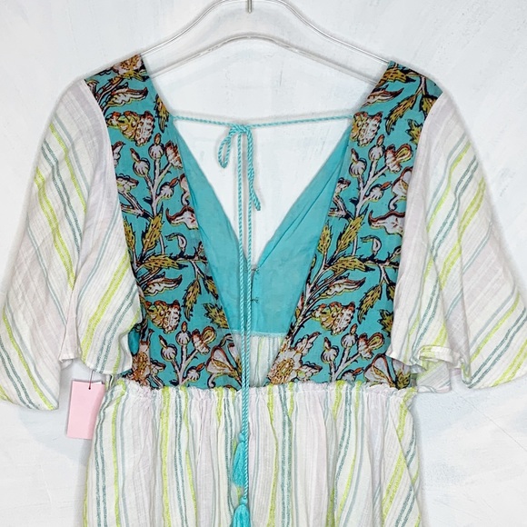 Free People Being Me Tunic Striped Boho Floral - Picture 6 of 8